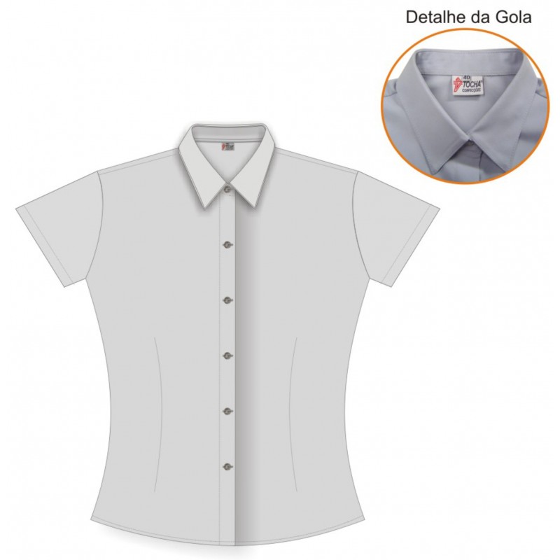 camisa social feminina branca manga curta
