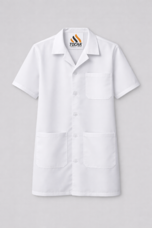 AVENTAL PROFISSIONAL MANGA CURTA 5/8 OXFORD - BRANCO