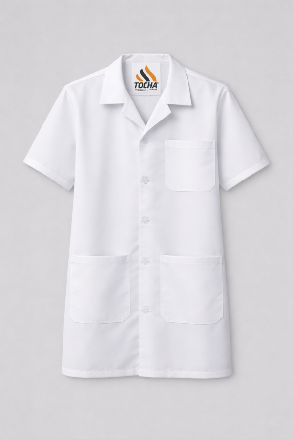 AVENTAL PROFISSIONAL MANGA CURTA 5/8 OXFORD - BRANCO