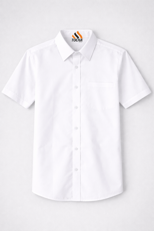 CAMISA SOCIAL MASC MANGA CURTA - BRANCO