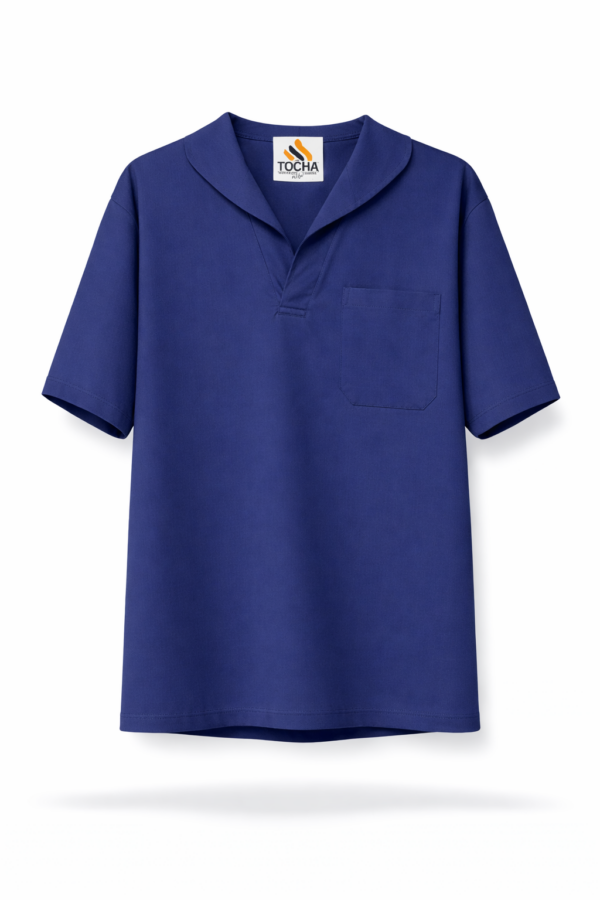 CAMISA PROFISSIONAL GOLA ITALIANA MANGA CURTA  - AZUL MARINHO