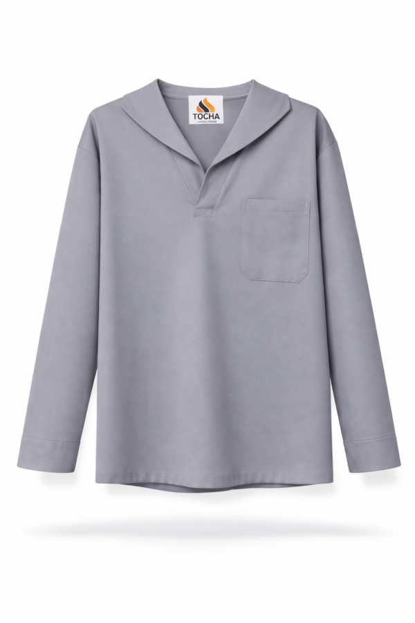 CAMISA PROFISSIONAL GOLA ITALIANA MANGA LONGA – CINZA