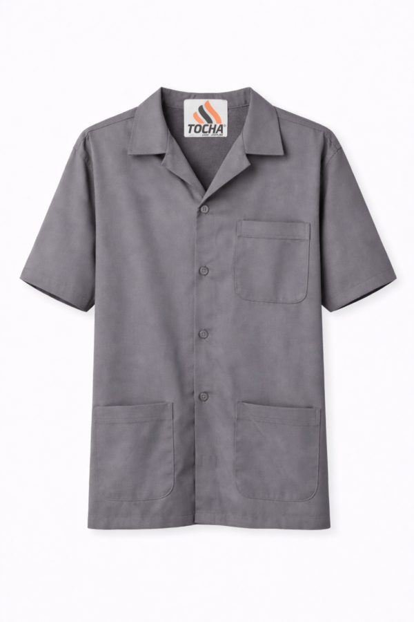 JALECO PROFISSIONAL MANGA CURTA 3/4 BRIM - CINZA