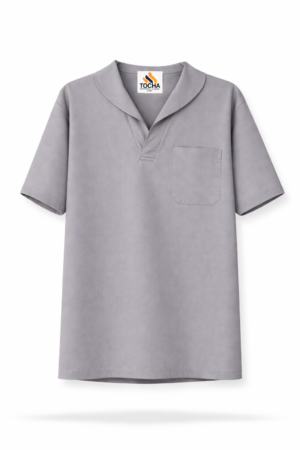 CAMISA PROFISSIONAL GOLA ITALIANA MANGA CURTA - CINZA