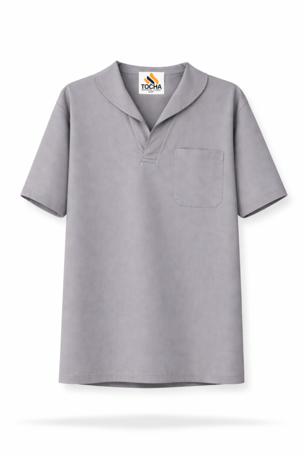 CAMISA PROFISSIONAL GOLA ITALIANA MANGA CURTA - CINZA