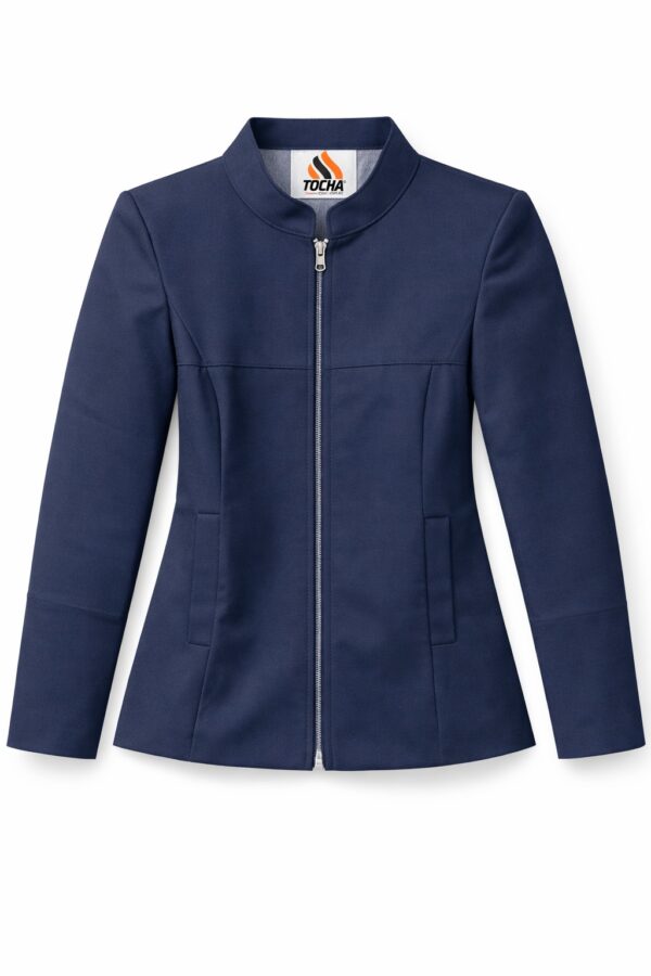 JAQUETA SOCIAL FEM OXFORD - AZUL MARINHO